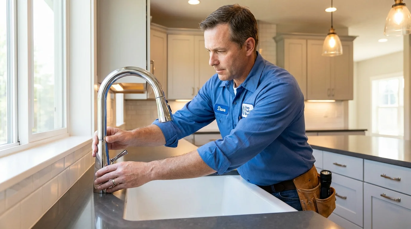 Kitchen faucet installation by Johns Plumbing LLC in Hubbard Lake